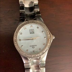 ESQ diamonds Swiss watch and Mother of pearl face